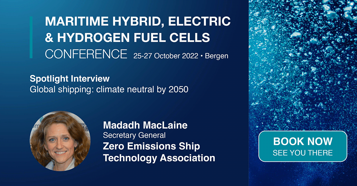 Secretary General Madadh MacLaine will be speaking at the Maritime Hybrid, Electric & Hydrogen Fuel Cells Conference in Bergen 25-27 October, 2022