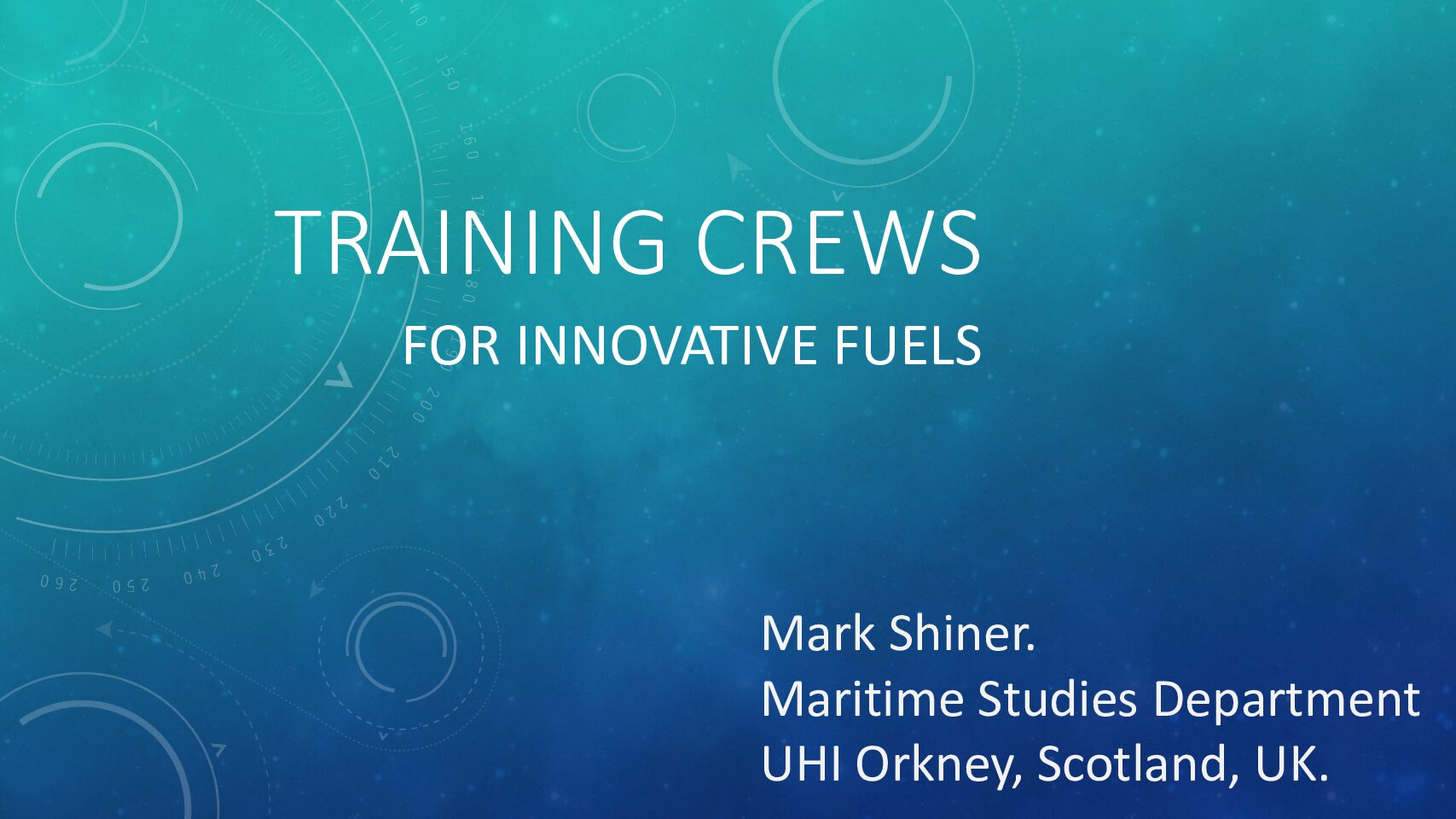 Training crews for innovative fuels IMO MSC110
