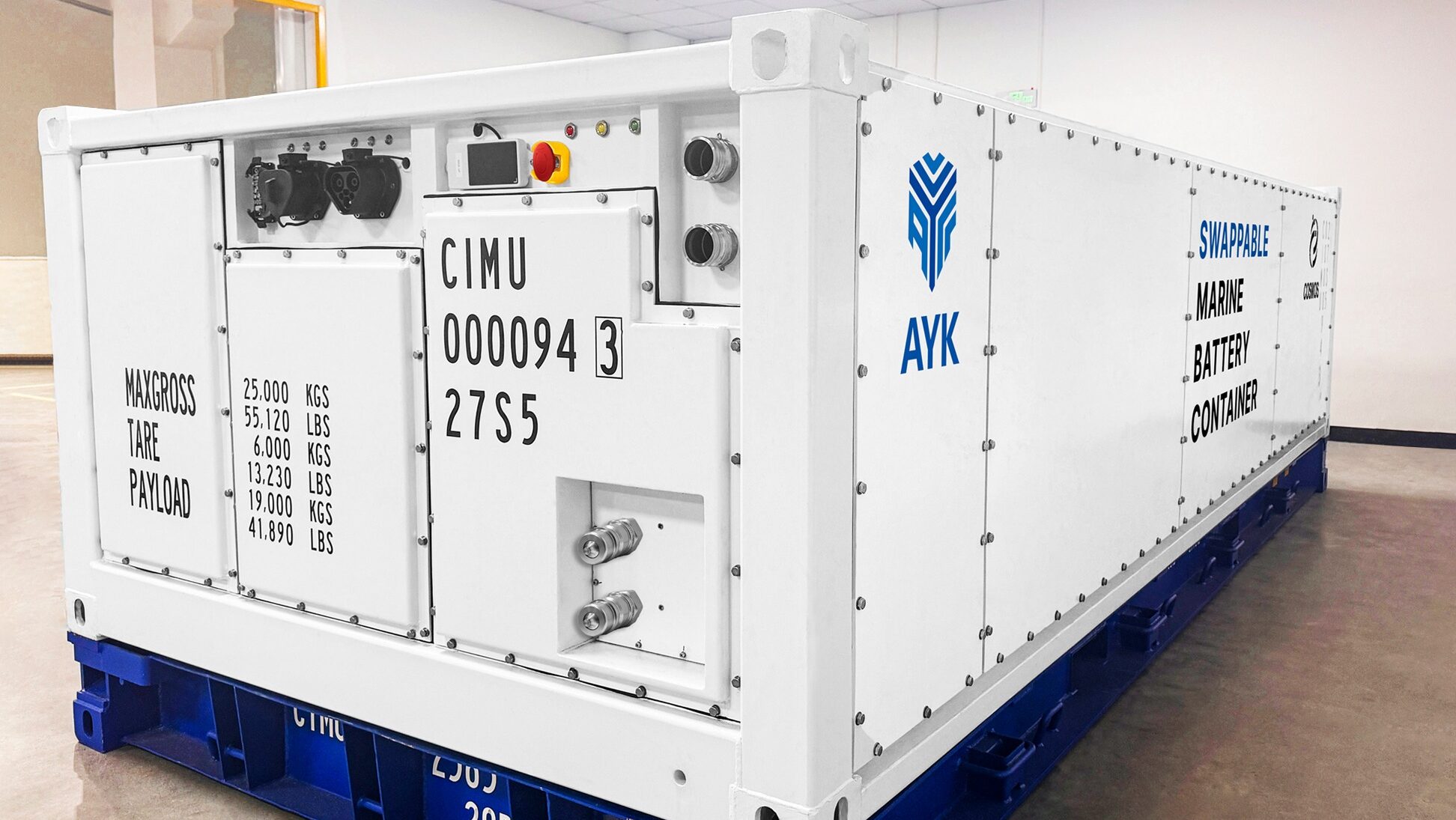 AYK Energy unveils swappable containerised marine battery at SMM