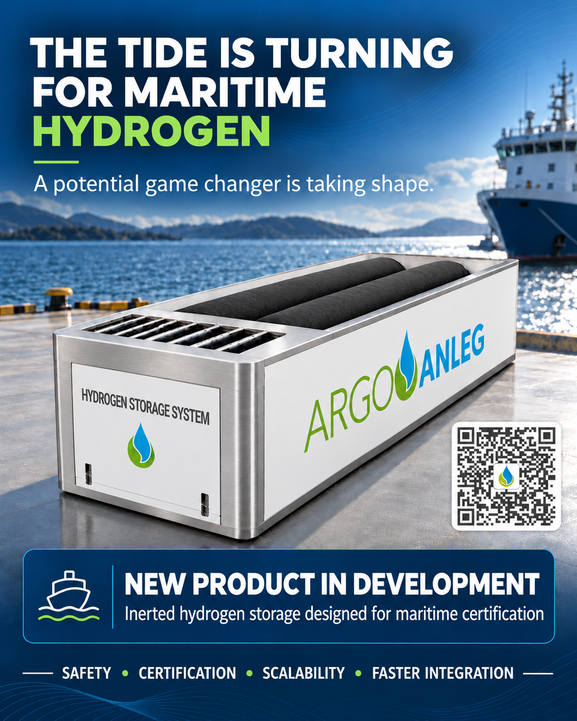 ARGO ANLEG develops standardised maritime hydrogen storage and distribution system